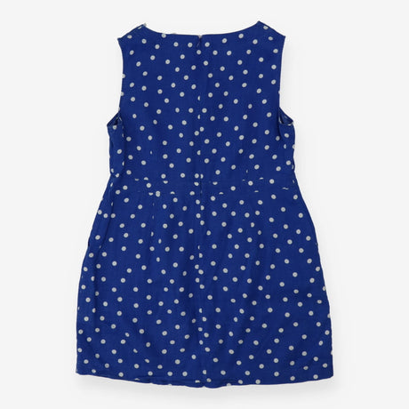 Linen Sun Dress Blue Polkadots Petite
