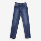 Jeans Mid Wash Skinny Fit with Pink Inside Stitchi