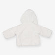 Jacket cotton white hood padded grey birds