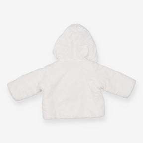 Jacket cotton white hood padded grey birds
