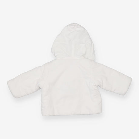 Jacket cotton white hood padded grey birds