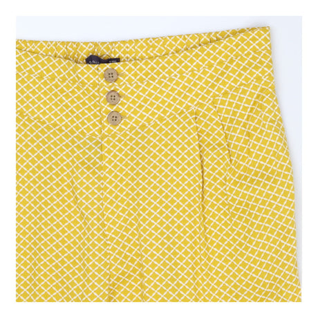 Yellow Printed Tapered Trousers