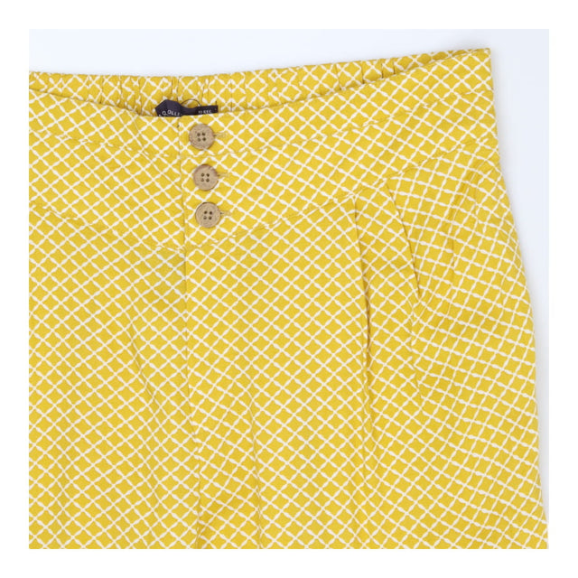Yellow Printed Tapered Trousers