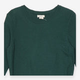 Knit Dress Dark Green Long Sleeve Fit Flare Textur