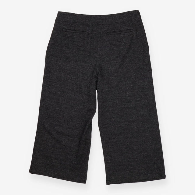 Belle Tweedy Cropped Wide Leg Trousers Charcoal