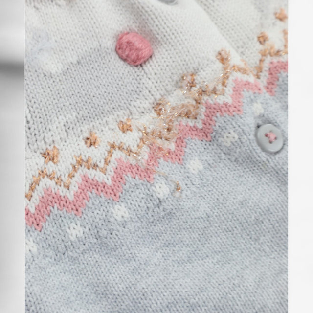 Cardigan Knit Grey Fairisle Rabbits