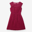 Dress Berry Magenta Chevron Lace Sleeveless Midi