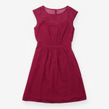 Dress Berry Magenta Chevron Lace Sleeveless Midi