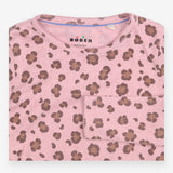 Pointelle tee pink leopard