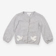 Grey knit cardigan with doves