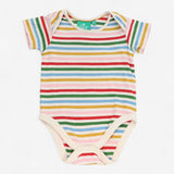 Bodysuit Short Sleeve Cream Multistriped