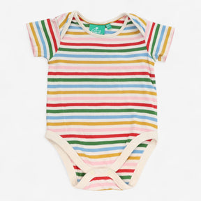 Bodysuit Short Sleeve Cream Multistriped