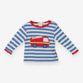 Blue Striped Fire Engine Long Sleeve