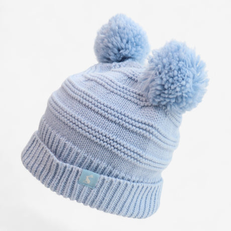 Bobble Hat Blue Knit