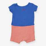 Romper blue orange and white shark 