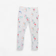 White flamingo print stretchy jeans