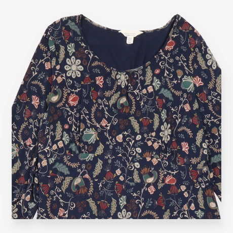 Bluebell Glade Botanical Floral Jersey Dress Navy 