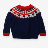 Sweater Cable Knit Blue and Red