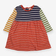 Dress LS jersey striped different colours