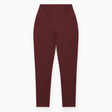 High Waisted Leggings Stretch Cotton Burgundy