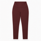 High Waisted Leggings Stretch Cotton Burgundy