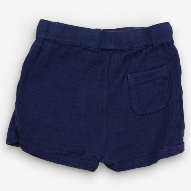 Navy shorts anchor stitching