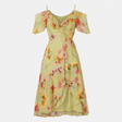 Maxi Dress Sage Floral Cold Shoulder Wrap
