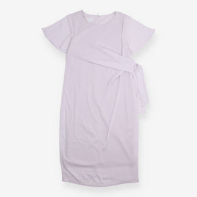 Maternity Dress Pale Grey Draped Side Tie Flutter 
