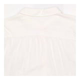 White Viscose Cotton Gathered Long Sleeve Shirt