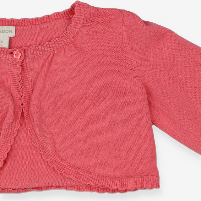 Bolero pink scalloped with flower buttons
