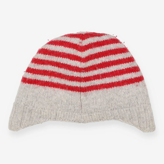 Winter hat grey red stripe