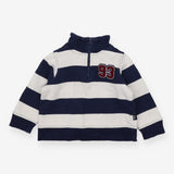 Sweater Jersey Blue White Stripe quarter zip