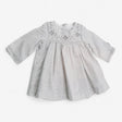 Dress grey silver thread embroidery