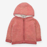 Hooded Cardigan Pink and Yellow Fluffy