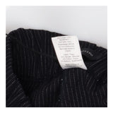 JOSEPH Navy Pinstripe Trousers Elastic Waist Size 