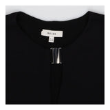 Reiss Black Long‑Sleeve Blouse – Silver Hardware C