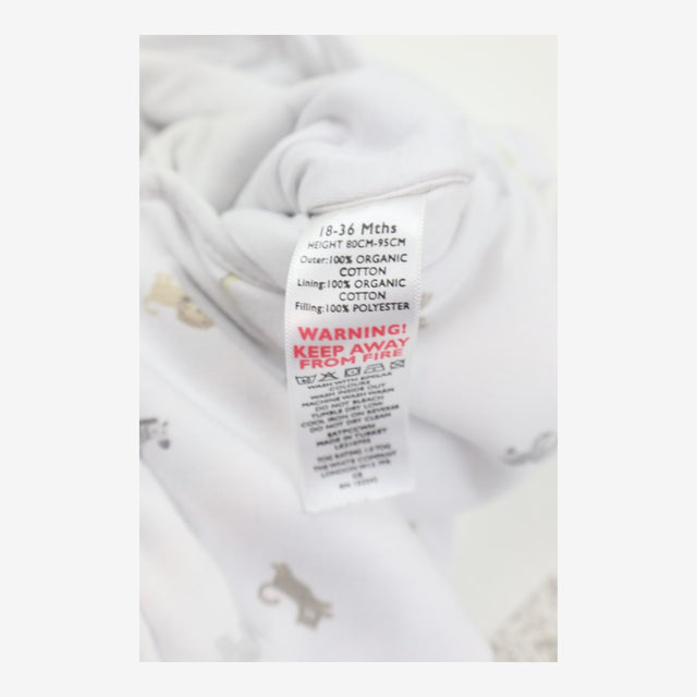 White sleeping bag Safari Animals 1.0tog