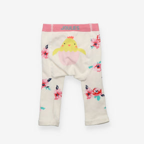 Leggings knit cream flowers chick in egg
