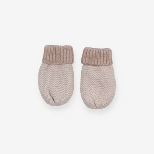 Cream Knit Paw Print Mittens