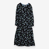 Maxi Dress Black Floral Long Sleeve ECOVERO Viscos