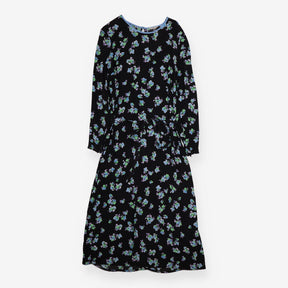 Maxi Dress Black Floral Long Sleeve ECOVERO Viscos