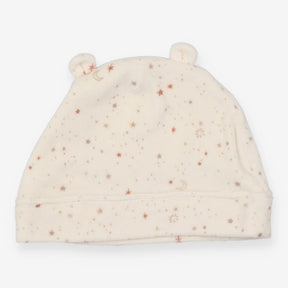 Baby Hat Ears Velour Cream Stars