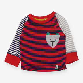 T-shirt Long Sleeve Blue and Red Stripe