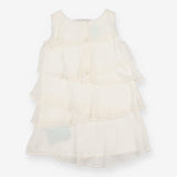 Dress sleeveless white ruffle
