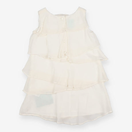 Dress sleeveless white ruffle