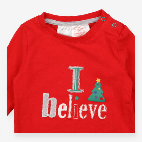 Red "I Believe" Long Sleeve