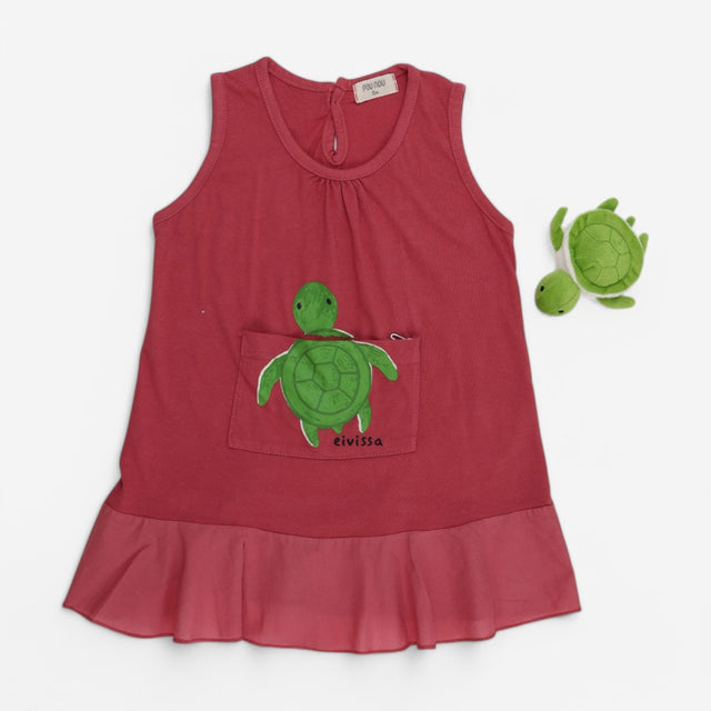 Dress SS Red Turtle & Plush