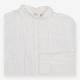 White Pintuck Pleat Blouse – Dobby Texture, Button