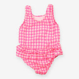Swimsuit pink checked frills