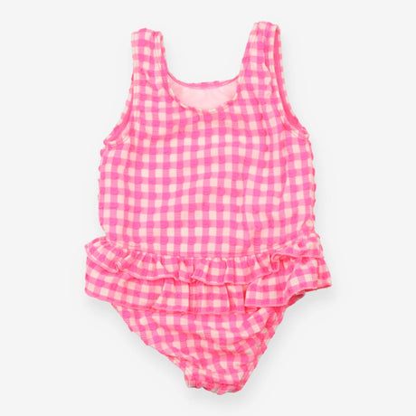 Swimsuit pink checked frills